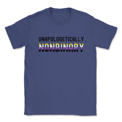 Unapologetically Nonbinary Pride Non-Binary Flag print Unisex T-Shirt - Purple
