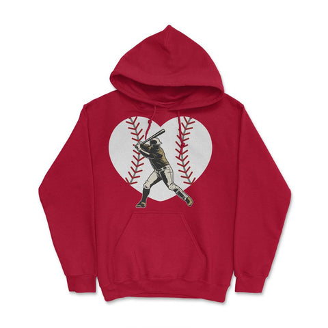 Baseball Heart Batter Hitter Baseball Player Fan Coach product Hoodie - Red