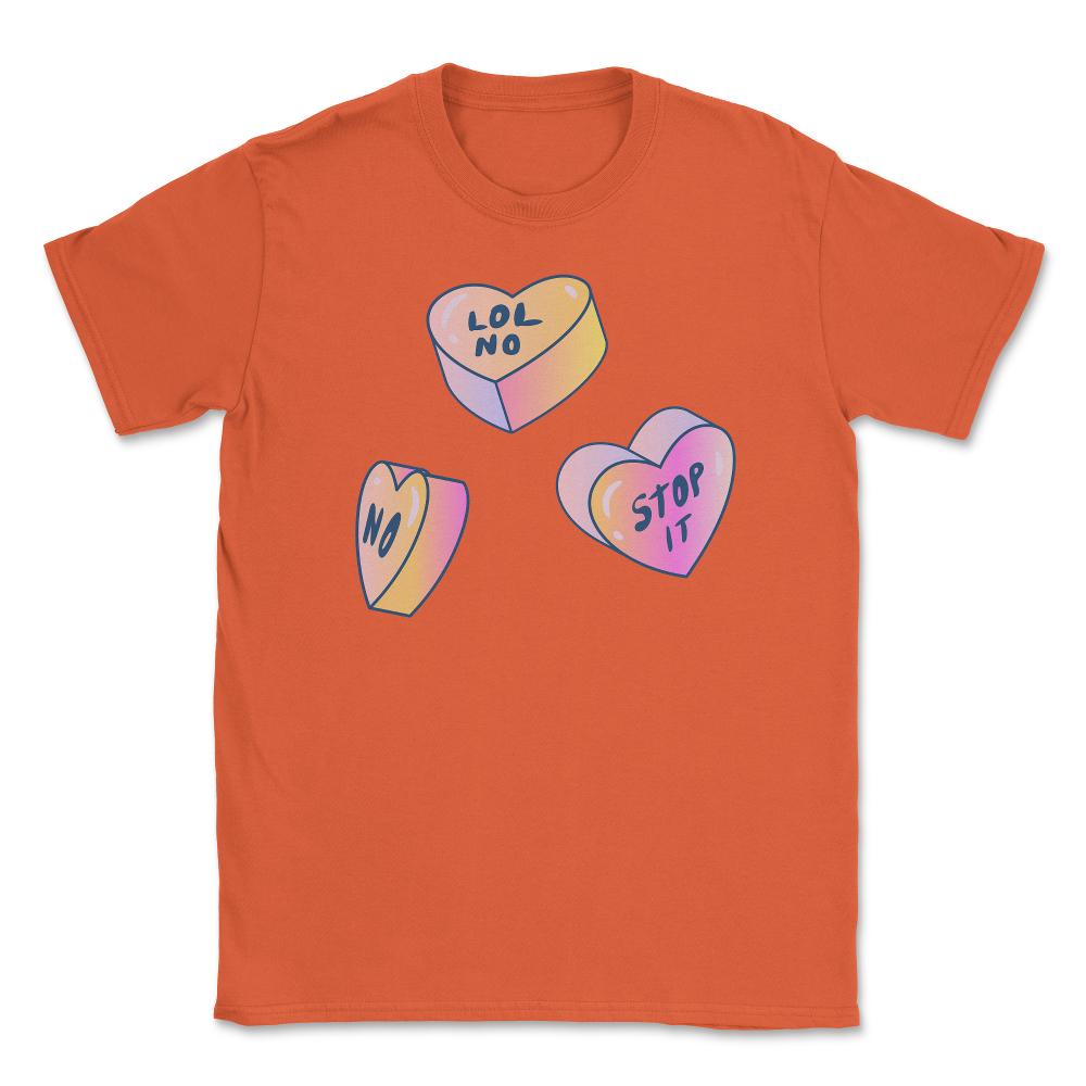 Candy In Hearts Form Negative Messages Funny Anti-V Day product - Orange