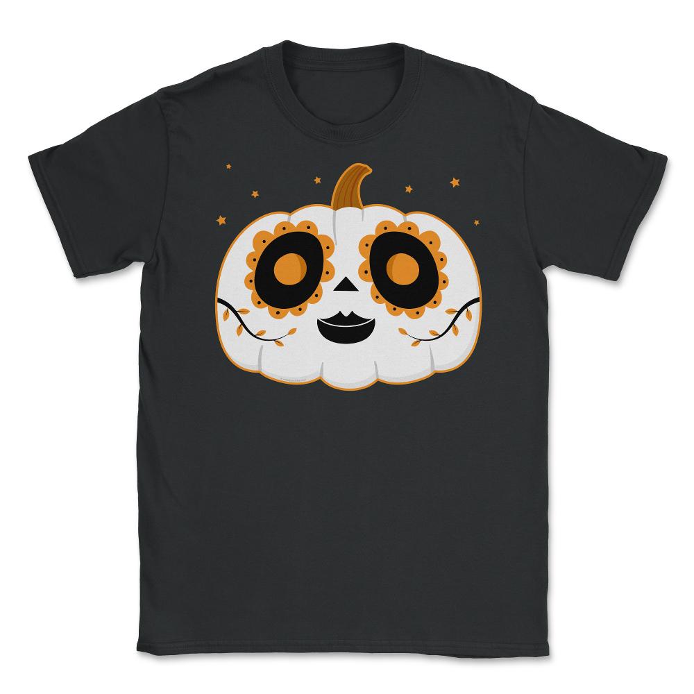 Day of the Dead Cute Skeleton Face Paint Pumpkin Halloween design - Black