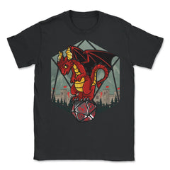 Dragon Sitting On A Dice Mythical Creature For Fantasy Fans design - Black