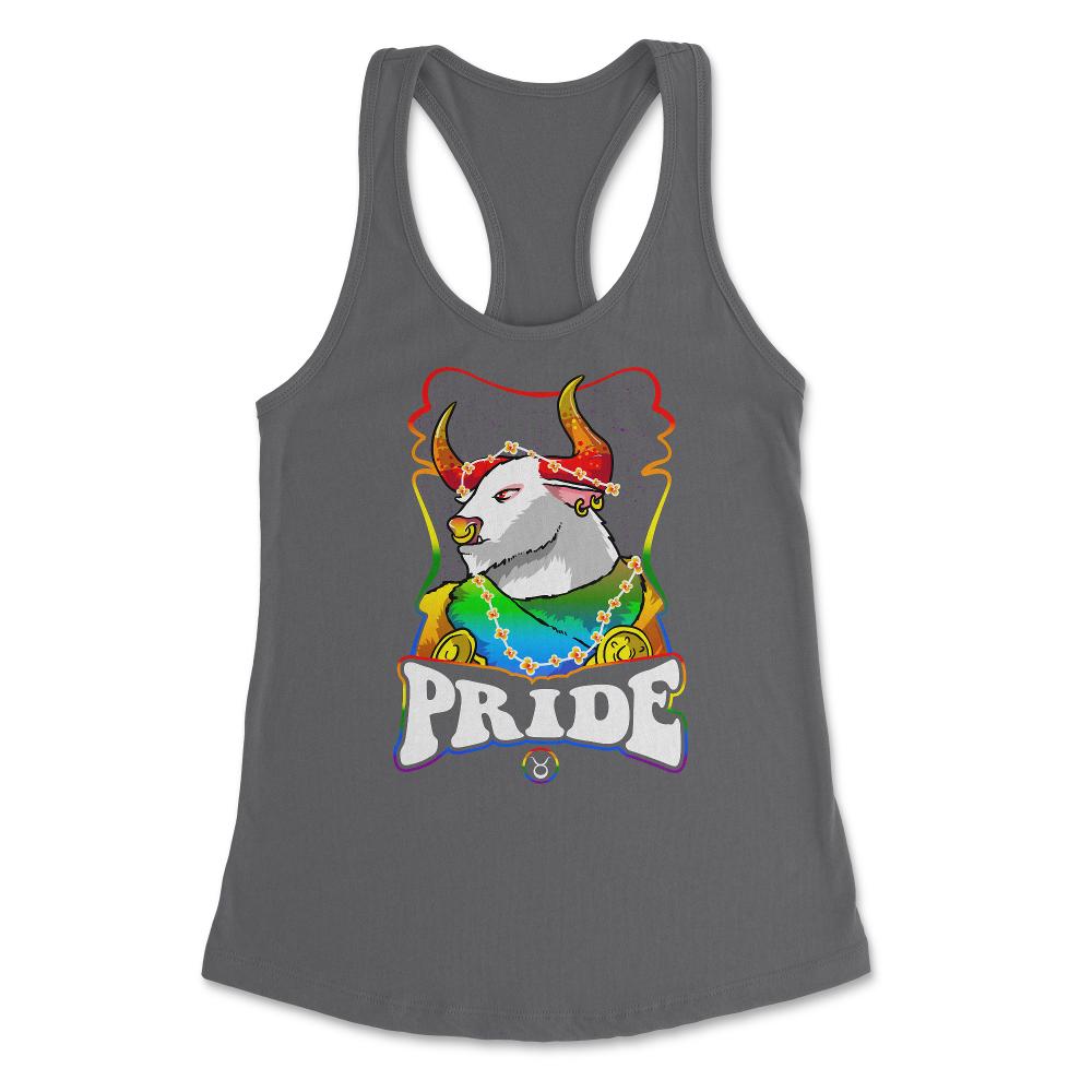 Gay Zodiac LGBTQ Zodiac Sign Taurus Rainbow Pride print Women's - Dark Grey