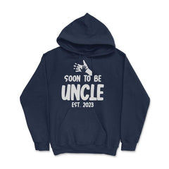 Funny Soon To Be Uncle 2023 Pregnancy Announcement print Hoodie - Navy