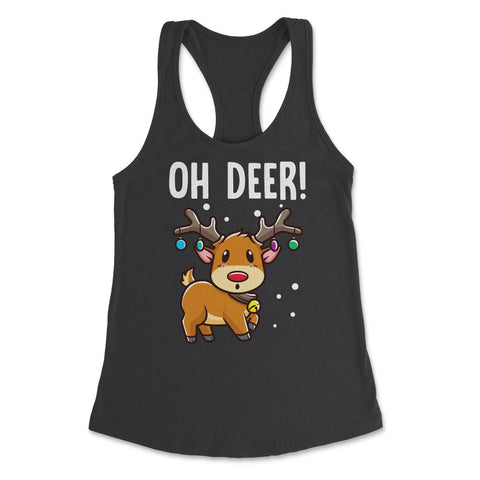 Oh Deer! Christmas Kawaii Deer Funny Humor Women's Racerback Tank