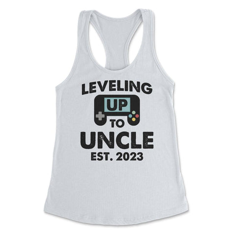 Funny Leveling Up To Uncle Gamer Vintage Retro Gaming graphic Women's - White