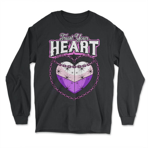 Asexual Trust Your Heart Asexual Pride product - Long Sleeve T-Shirt - Black
