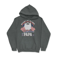 Bearded, Brave, Patriotic Papa 4th of July Independence Day graphic - Dark Grey Heather