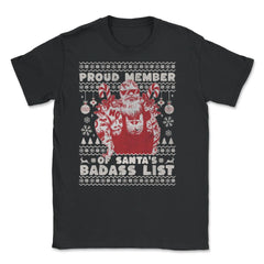 Ugly Christmas product Style Proud Member Santa Badass List print - Black
