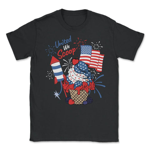 Patriotic Ice Cream Cup American Flag Independence Day print Unisex - Black