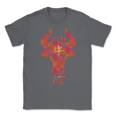 2021 Year of the Ox Watercolor Design Grunge Style graphic Unisex - Smoke Grey