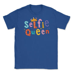Selfie Queen Decorative Lettering Funny graphic Tee Gift Unisex
