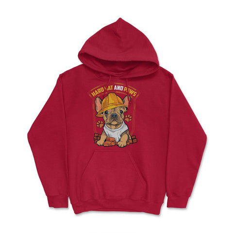 French Bulldog Construction Worker Hard Hat & Paws Frenchie graphic - Red