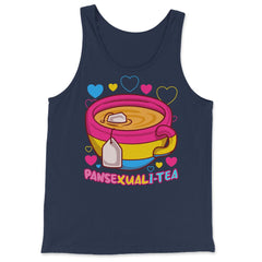Pansexuali-Tea Funny Teacup LGBTQ+ Pansexual Pride print - Tank Top - Navy