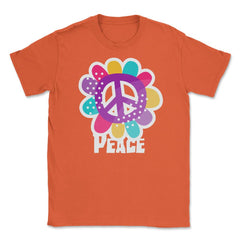 Peace Sign Flower Colorful Peace Day Design design Unisex T-Shirt - Orange