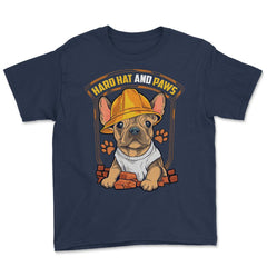 French Bulldog Construction Worker Hard Hat & Paws Frenchie graphic - Navy