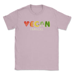 Vegan Fangirl Vegetable Lettering Cool Design print Unisex T-Shirt - Light Pink