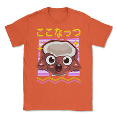 Coconut Japanese Aesthetic Cute Kawaii Character Funny print Unisex - Orange
