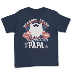 Bearded, Brave, Patriotic Papa 4th of July Independence Day graphic - Navy