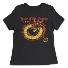 Chinese New Year 2024 Year of The Dragon Design graphic - Women's Relaxed Tee - Black