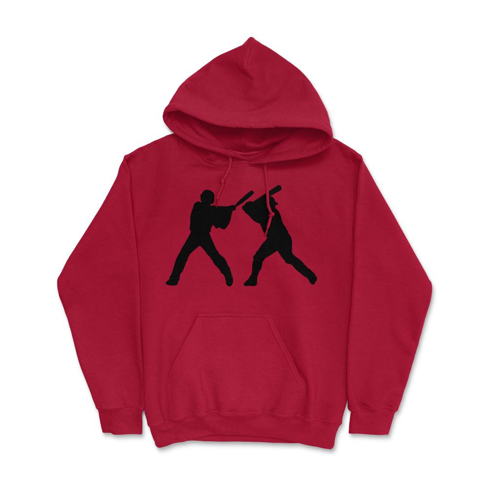 Funny Baseball Batter Player Sporty Baseball Lover Fans graphic Hoodie - Red