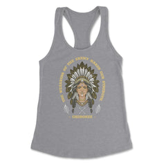 Chieftess Peacock Feathers Motivational Native Americans product - Heather Grey