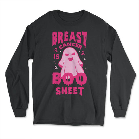 Breast Cancer Is Boo Sheet Ghost Print print - Long Sleeve T-Shirt - Black