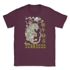 Year of the Tiger 2022 Chinese Aesthetic Design print Unisex T-Shirt - Maroon