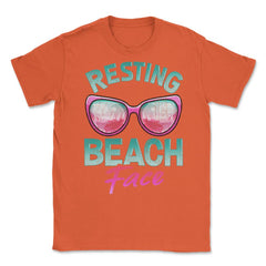 Resting Beach Face Summer Vacation Women print Unisex T-Shirt - Orange