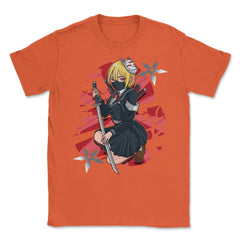 School Girl Ninja Japanese Aesthetic For Anime & Ninja Lover graphic - Orange