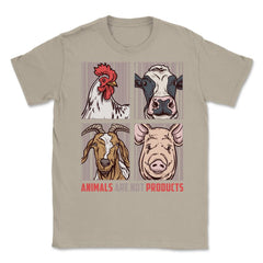 Animals Are Not Products Animal Rights Vegan print Unisex T-Shirt - Cream