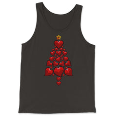 Christmas Tree Hearts For Her Funny Matching Xmas print - Tank Top - Black
