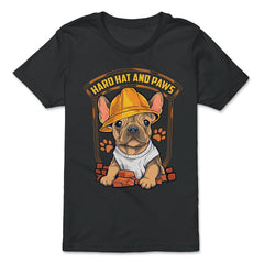 French Bulldog Construction Worker Hard Hat & Paws Frenchie design - Premium Youth Tee - Black