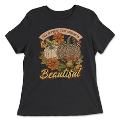 Fall Is Proof That Change Is Beautiful Leopard Pumpkin design - Women's Relaxed Tee - Black