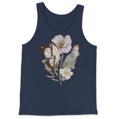 Pollinator Butterflies & Flowers Cottage core Botanical graphic - Tank Top - Navy