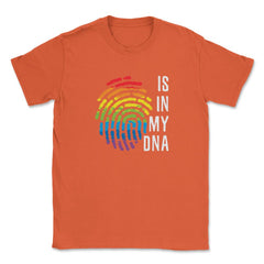 Is In My DNA Rainbow Flag Gay Pride Fingerprint Design design Unisex - Orange