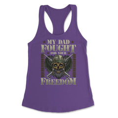 US Veteran My Dad Fought for Your Freedom graphic Women's Racerback