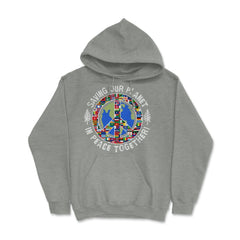 Saving Our Planet in Peace Together! Earth Day design Hoodie - Grey Heather