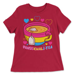 Pansexuali-Tea Funny Teacup LGBTQ+ Pansexual Pride print - Women's Relaxed Tee - Red
