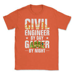 Funny Civil Engineer By Day Gamer By Night Engineering print Unisex