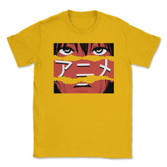 Anime Japanese Calligraphy Symbol Theme Gift graphic Unisex T-Shirt - Gold