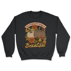 Fall Is Proof That Change Is Beautiful Leopard Pumpkin design - Unisex Sweatshirt - Black
