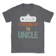 Funny Leveling Up To Uncle Gamer Vintage Retro Gaming print Unisex - Smoke Grey