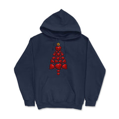 Christmas Tree Hearts For Her Funny Matching Xmas print - Hoodie - Navy