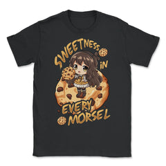 Anime Dessert Chibi with Chocolate Chips Cookies Graphic design - Unisex T-Shirt - Black