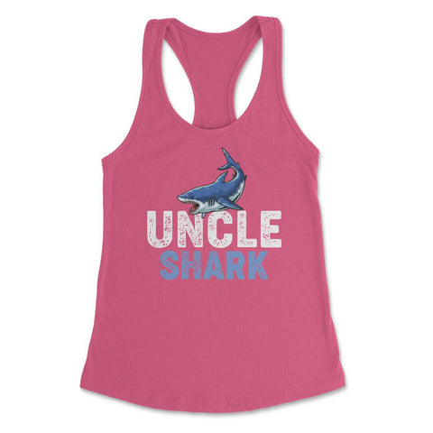Funny Uncle Shark Cute Matching Birthday Shark Lover print Women's - Hot Pink