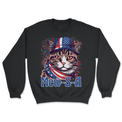 4th of July Mew-S-A Pawsitively Patriotic Cat graphic - Unisex Sweatshirt - Black