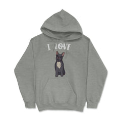Funny I Love Frenchies French Bulldog Cute Dog Lover graphic Hoodie - Grey Heather