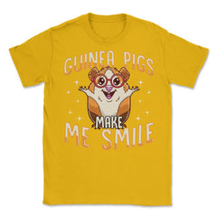 Guinea Pigs Make Me Smile Funny and Cute Cavy Lovers Gift  graphic - Gold