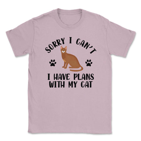 Funny Sorry I Can't I Have Plans With My Cat Pet Owner Gag product - Light Pink