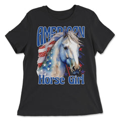 American Horse Girl Proud Patriotic Horse Girl product - Women's Relaxed Tee - Black
